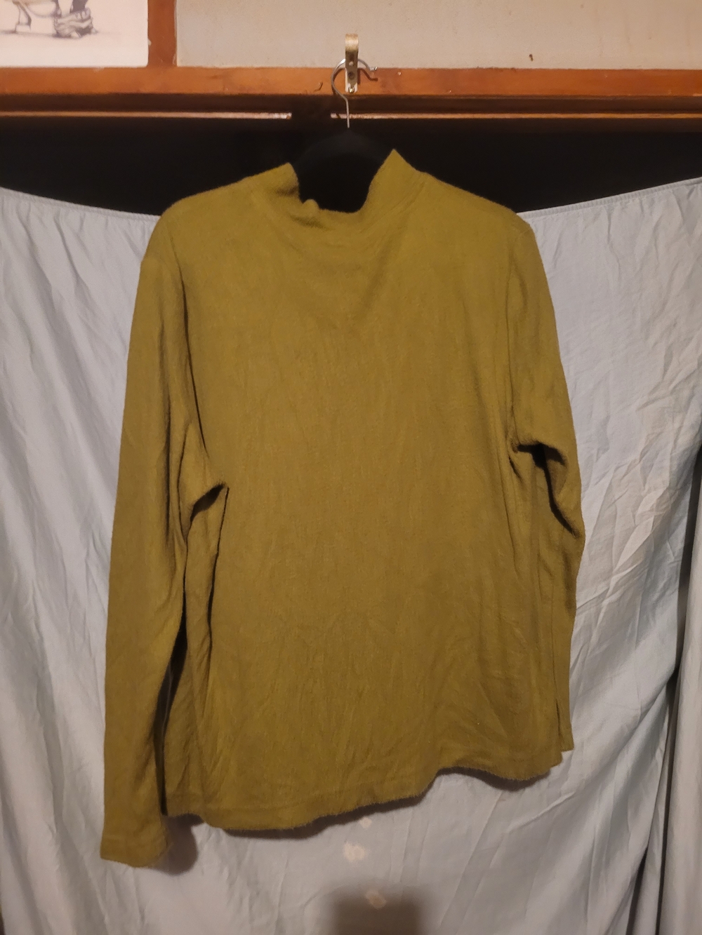 Men's Olive Turtleneck Sweater - Minimal Long-Sleeve Knit